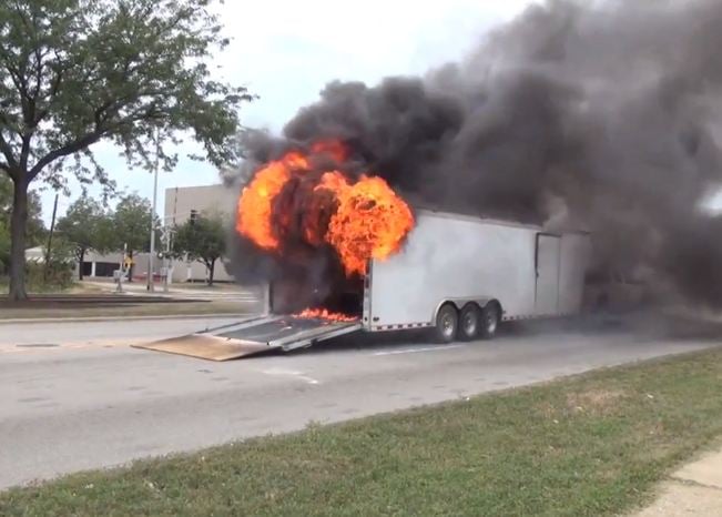 Video: ‘69 Camaro Show Car Catches Fire In Trailer