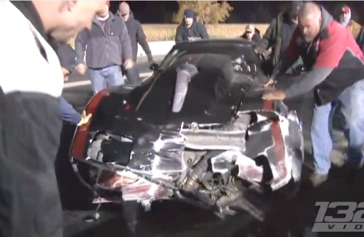 Video: 2000-Horse C3 Corvette Crashes Hard at Great Lakes