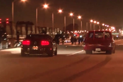 Video: Mustang and Chevy C10 Narrowly Escape Catastrophe