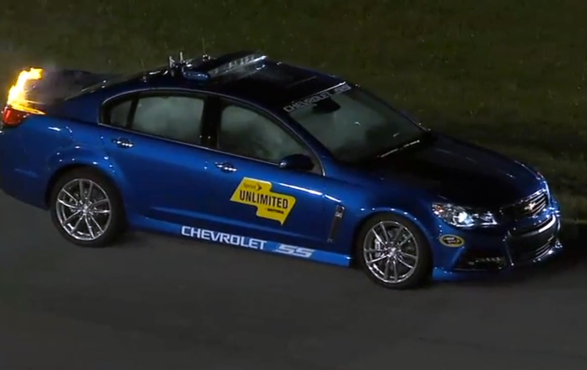 Video: Chevy SS Pace Car Catches Fire At NASCAR's Sprint Unlimited