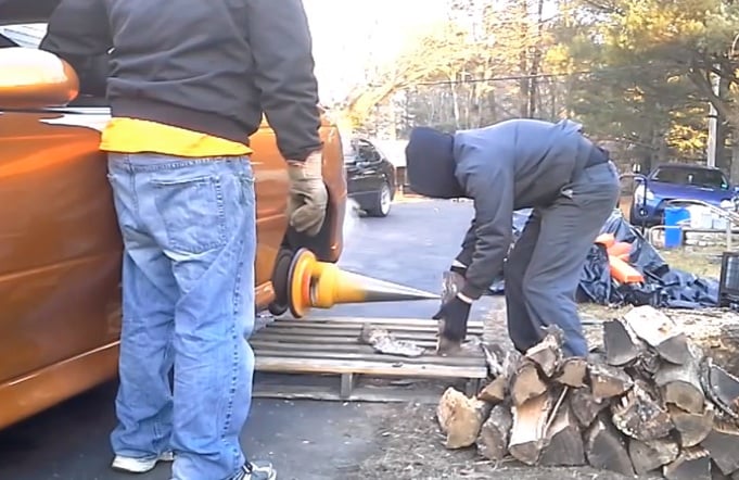 Video: "The Stickler" + Pontiac GTO = The Scariest Way to Split Wood