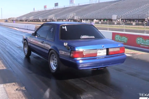 Video: A Manual, Turbocharged, LS-powered Fox Takes To The Strip