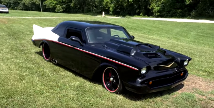 Video: '57 Chevy Sports One-Piece Fiberglass Body And Twin Turbos